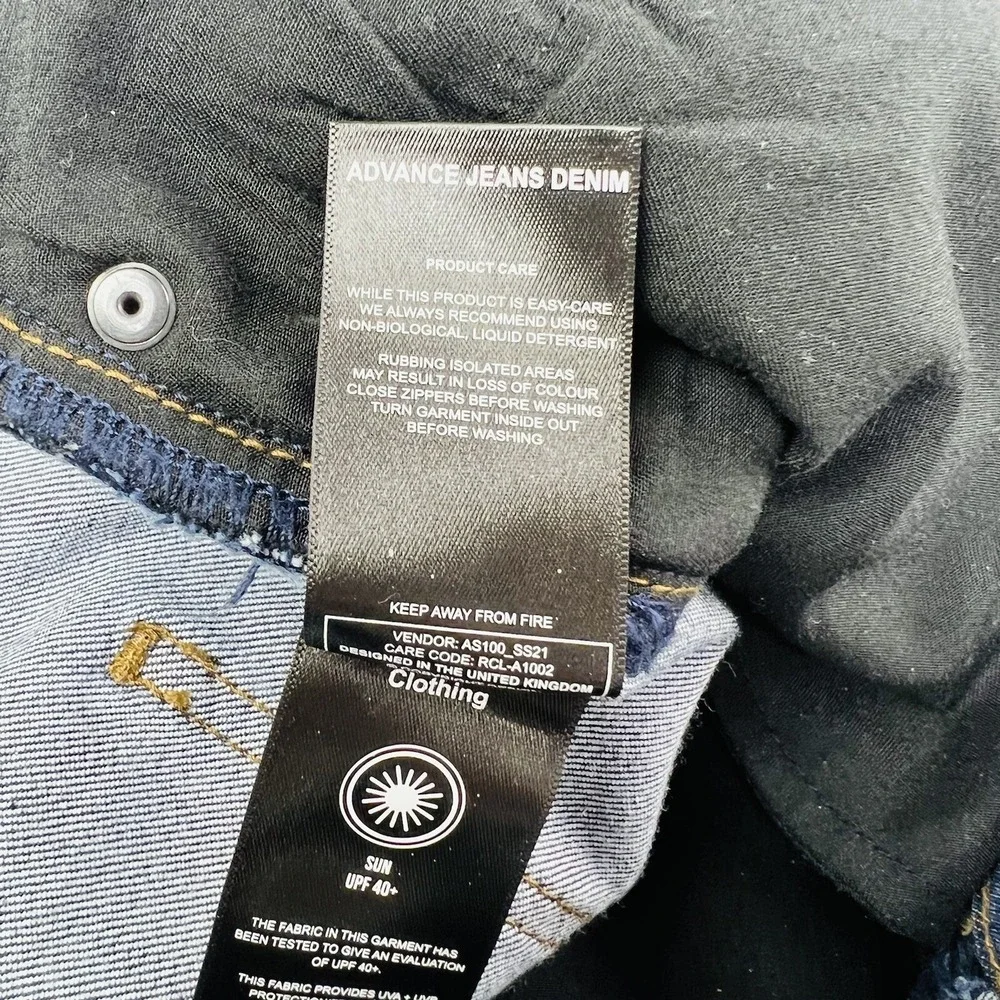 Rohan Dark Blue Cotton Polyester UV Protection 40+ 6 Pocket Jeans‎ Mens Size 38R